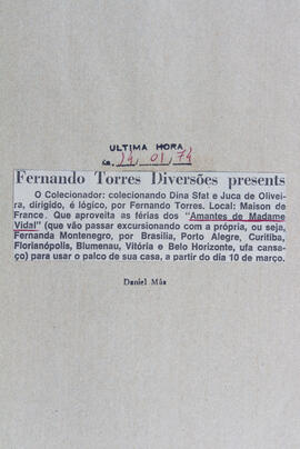 Fernando Torres Diversões Presents. Última Hora