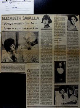 Elizabeth Savalla: Frágil, Mas Também Forte, como a Sua Lili. O Globo