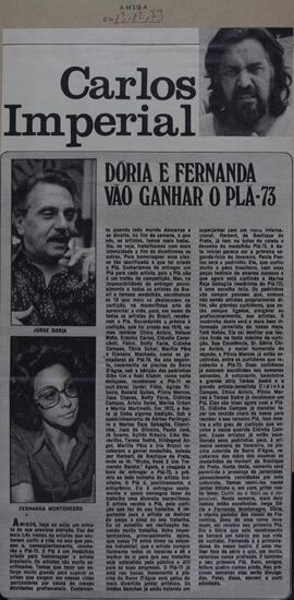 Dória e Fernanda Vão Ganhar o Plá-73. Revista Amiga