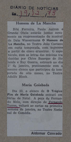 Maria Goiabada. Diário de Notícias