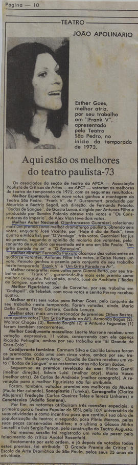 Recorte de Jornal Não Identificado_Aqui Estão Os Melhores do Teatro Paulista - 73