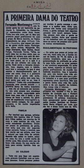 A Primeira Dama do Teatro. Revista Amiga