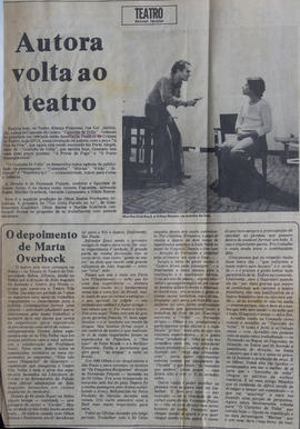 Recorte do Jornal A Gazeta_Aurora Volta Ao Teatro