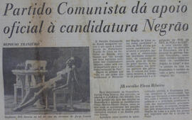 Partido Comunista Dá Apoio Oficial à Candidatura Negrão. Jornal do Brasil