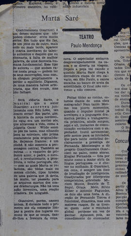 Marta Saré. Jornal Não Identificado