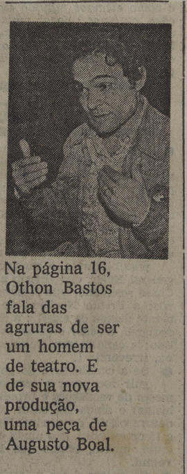 Recorte de Jornal Não Identificado_Othon Bastos Fala das Agruras de Ser Um Homem de Teatro