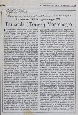 Fernanda (Torres) Montenegro. Jornal do Brasil