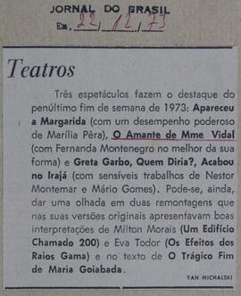Teatros. Jornal do Brasil