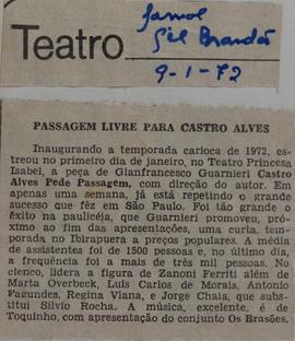 Recorte de Jornal Não Identificado_Passagem Livre Para Castro Alves