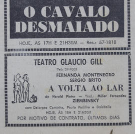[Teatro Glaucio Gill - A Volta ao Lar]. Jornal do Brasil