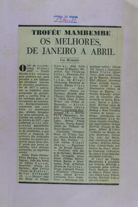 Troféu Mambembe. Jornal do Brasil