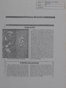 Recorte da Revista Manchete_Espetáculo O Encontro de Descartes e Pascal