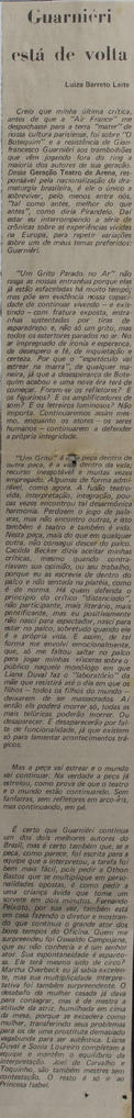 Recorte do Jornal do Comércio_Guarnieri Está de Volta