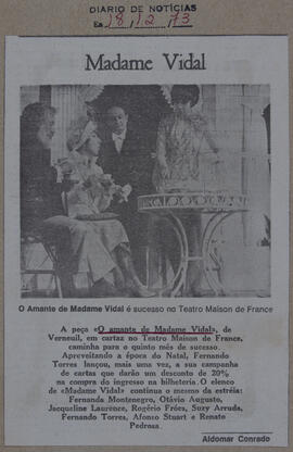 Madame Vidal. Diário de Notícias