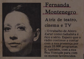 Fernanda Montenegro - Atriz de Teatro, Cinema e TV. Última Hora