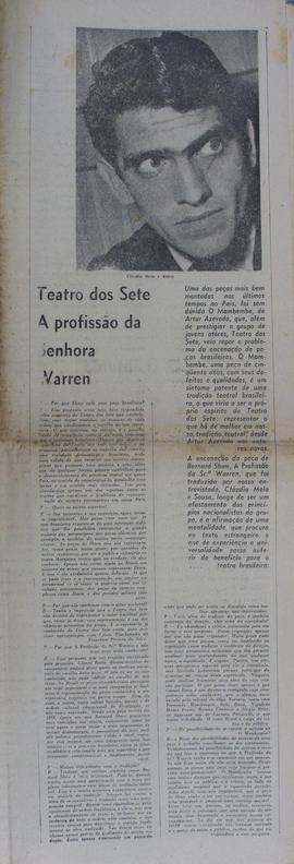 Teatro dos Sete: A Profissão da Senhora Warren. Jornal do Brasil
