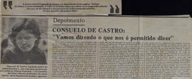 Recorte do Jornal Última Hora_Depoimento - Consuelo de Castro: Vamos Dizendo O Que Nos É Permitido Dizer