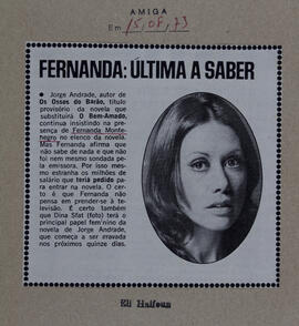 Fernanda: Última a Saber. Revista Amiga