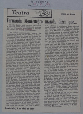 Fernanda Montenegro Manda Dizer Que... O Jornal