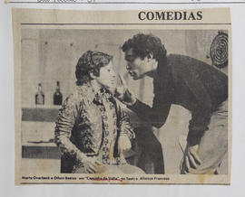 Recorte do Jornal A Gazeta_Marta Overbeck e Othon Bastos em "Caminho de Volta", no Teatro Aliança Francesa