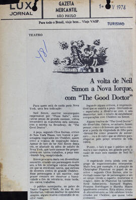 A Volta de Neil Simon a Nova Iorque, com "The Good Doctor". Gazeta Mercantil