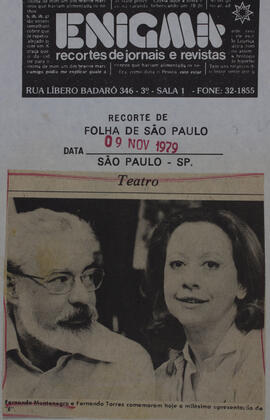[Fernanda Montenegro e Fernando Torres Comemoram Hoje a Milésima Apresentação]. Folha de São Paulo