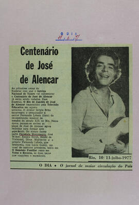 Centenário de José de Alencar. O Dia