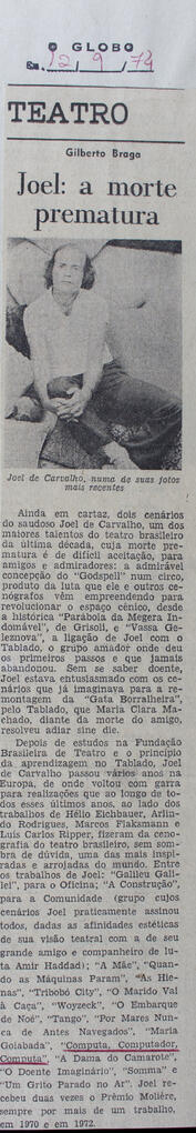 Recorte do Jornal O Globo_Espetáculo Computa, Computador, Computa