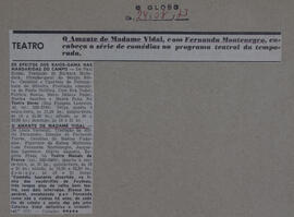 [O Amante de Madame Vidal, com Fernanda Montenegro...]. O Globo