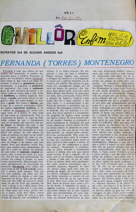 Recorte da Revista Veja_Fernanda Montenegro
