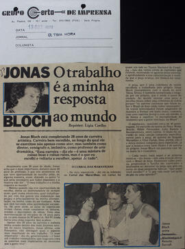 Recorte do Jornal Última Hora_Jonas Bloch