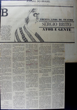 Trinta Anos de Teatro, Sérgio Brito, Ator e Gente. Jornal do Brasil