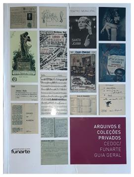 Capa do Guia de Arquivos e coleções privados Cedoc/Funarte: Guia geral