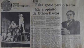 Recorte de Jornal A Gazeta_Falta Apoio para o Teatro, Eis a Opinião de Othon Bastos