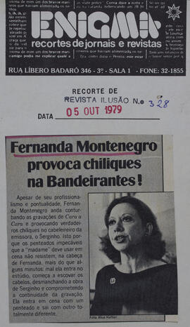 Fernanda Montenegro Provoca Chiliques na Bandeirantes! Revista Ilusão