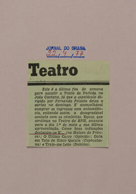 Teatro. Jornal do Brasil
