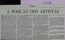 A Posição dos Artistas. Jornal do Brasil