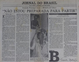 Fernanda Montenegro Recusa Ministério da Cultura. Jornal do Brasil