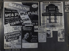 Painel com Vários Cartazes da Cia Maria Della Costa Construção do Teatro