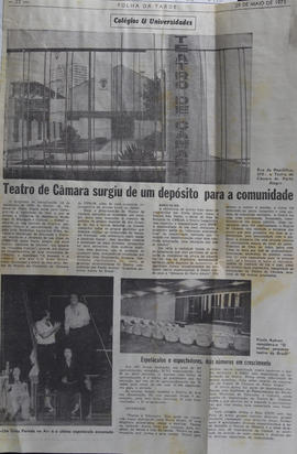 Recorte do Jornal Folha da Tarde_Teatro de Câmara - Um Grito Parado No Ar É o Último Espetáculo Encenado