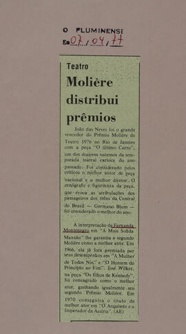 Molière Distribui Prêmios. O Fluminense