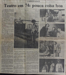 Recorte do Jornal A Gazeta_Teatro em 74: Pouca Coisa Boa