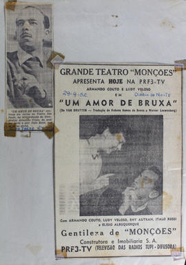 Recorte do Jornal Folha da Tarde_Espetáculo Um Amor de Bruxa