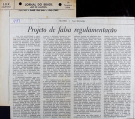 Projeto de Falsa Regulamentação. Jornal do Brasil