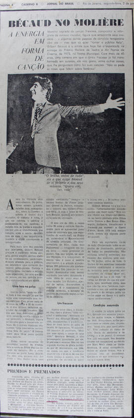 Bécaud no Molière. Jornal do Brasil