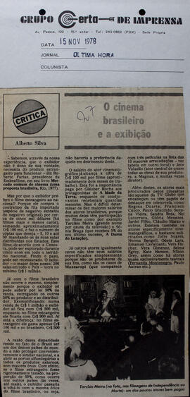 O Cinema Brasileiro e a Exibição. Última Hora