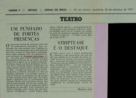 Um Punhado de Fortes Presenças. Jornal do Brasil