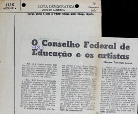 O Conselho Federal de Educação e os Artistas. Luta Democrática
