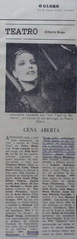 Cena Aberta. O Globo